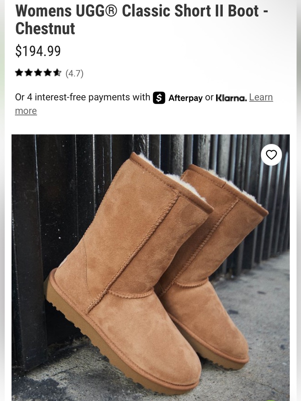 UGG Chestnut Classic Short II Suede Shearling Ankle Boots